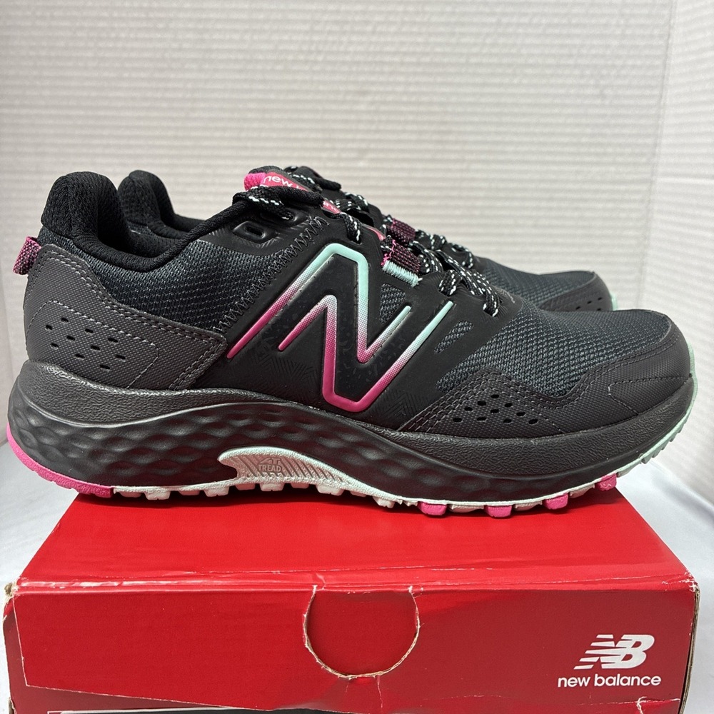 New Balance 410v8 Trail Running Shoes Women's Size 6.5 Black Pink Teal WT410LC8